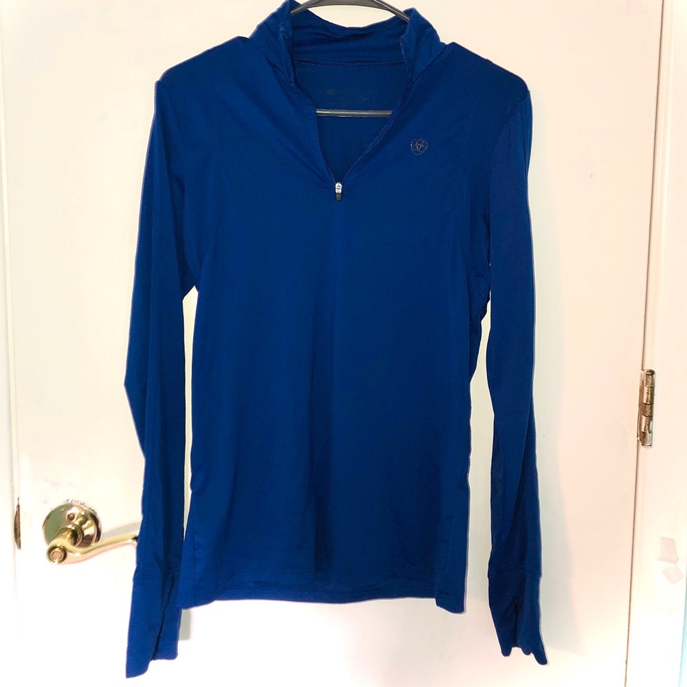 Blue ariat quarter-zip sun shirt
